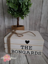 Load image into Gallery viewer, Family Wooden Book Stack