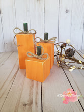 Load image into Gallery viewer, Set of 3 Rustic Wooden Pumpkins