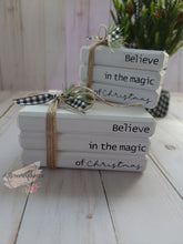 Load image into Gallery viewer, Believe in magic, larger size wooden bookstack