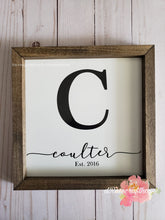 Load image into Gallery viewer, Framed 9x9 Custom Family Sign
