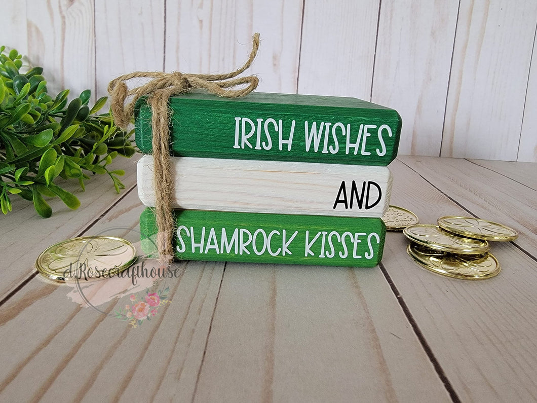 Wooden Mini Book Stack, Irish Wishes