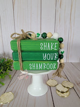 Load image into Gallery viewer, Wooden Mini Book Stack, Shake Your Shamrock
