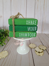 Load image into Gallery viewer, Wooden Mini Book Stack: Shake your Shamrock
