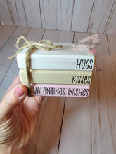 Load image into Gallery viewer, Wooden Book Mini Book Stack: Valentines Wishes
