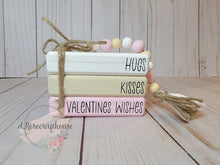 Load image into Gallery viewer, Wooden Book Mini Book Stack: Valentines Wishes
