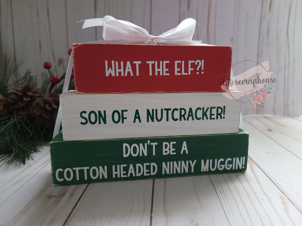 Christmas stacking wooden blocks